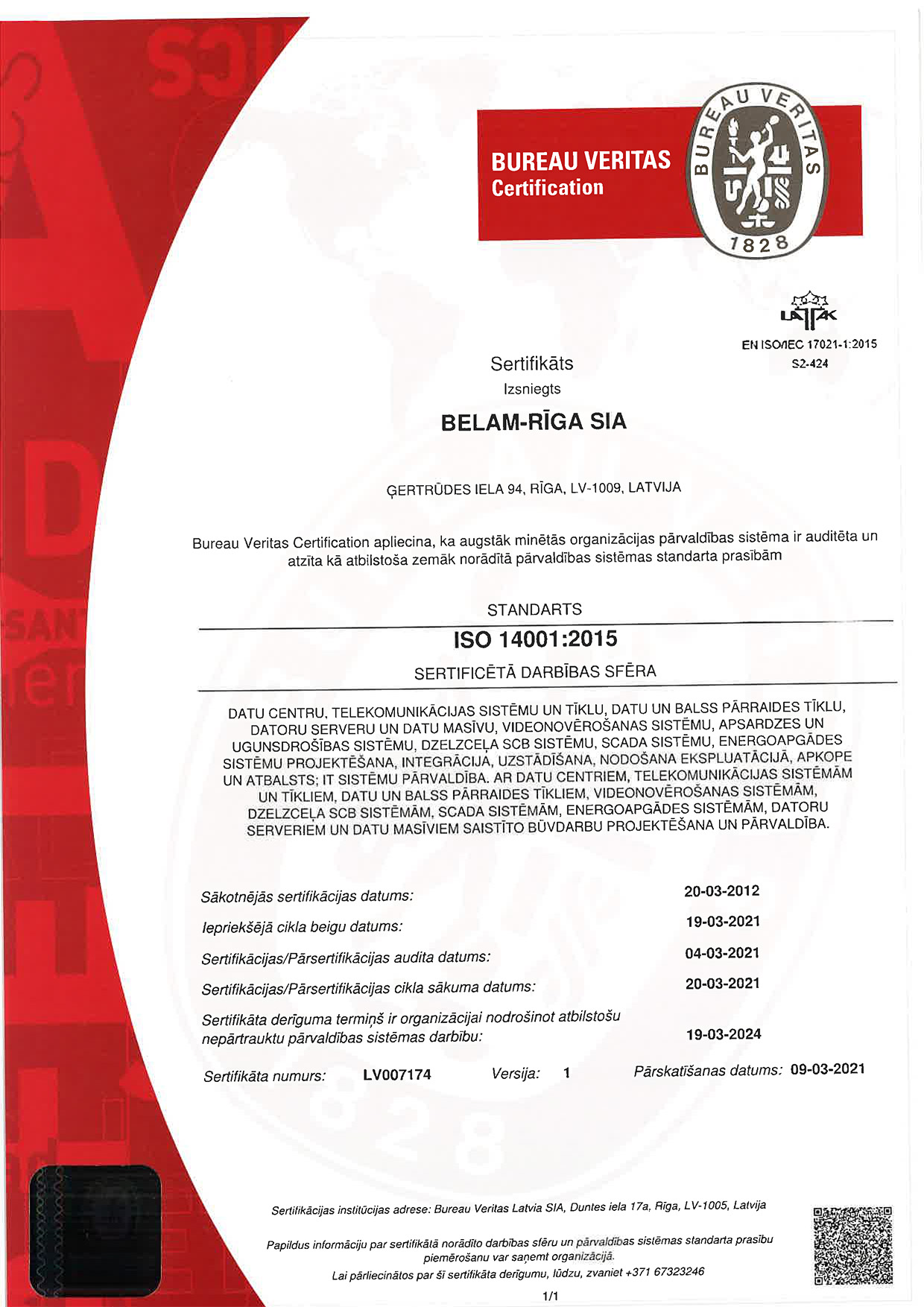 ISO 14001 2021 2024 LAT